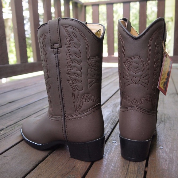 Durango Boy's Lil' Brown Emboss Western Boot - Picture 6 of 8